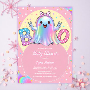 Niedlich Little Ghost Pink Halloween Girl Babydusc Einladung