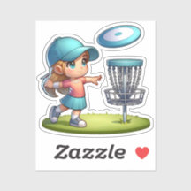 Niedlich Little Girl Disk Golf Cartoon