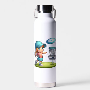 Niedlich Little Girl Disk Golf Cartoon Personalisi Trinkflasche