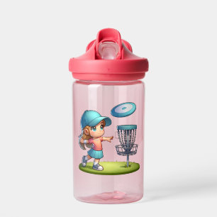 Niedlich Little Girl Disk Golf Cartoon Personalisi Trinkflasche