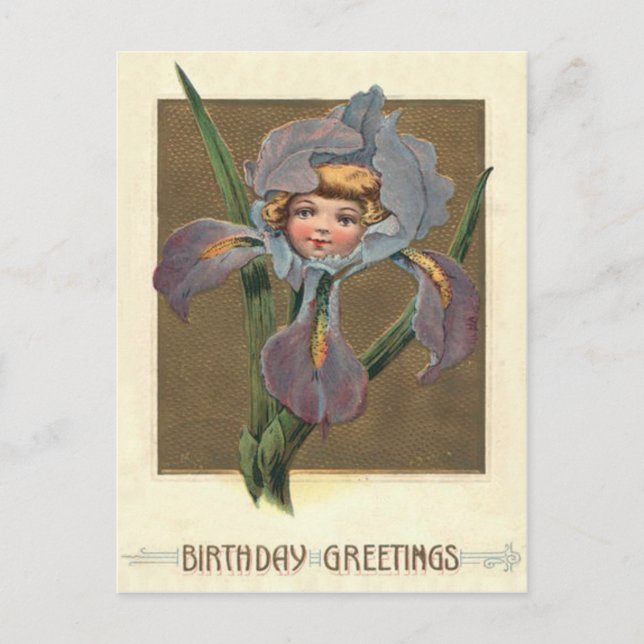 Niedlich Little Girl Lila Orchid Postkarte (Vorderseite)