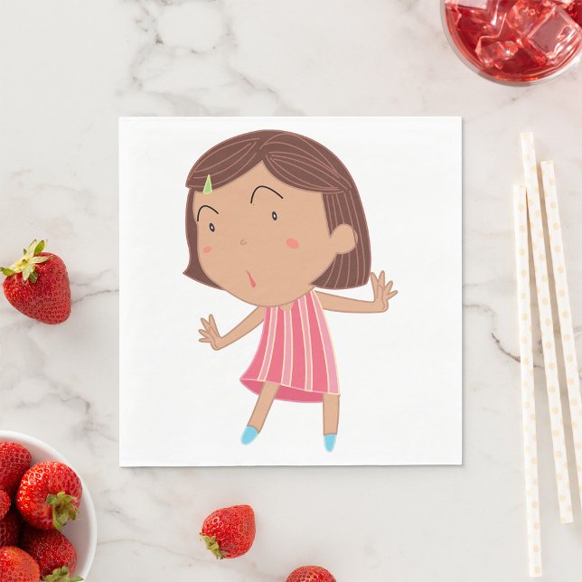 Niedlich Little Girl Paper Napkins Serviette (Von Creator hochgeladen)