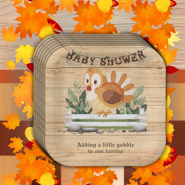 Niedlich Little Gobble Türkei Babydusche Pappteller (Von Creator hochgeladen)