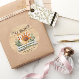 Niedlich Little Gobble Türkei Babydusche Runder Aufkleber