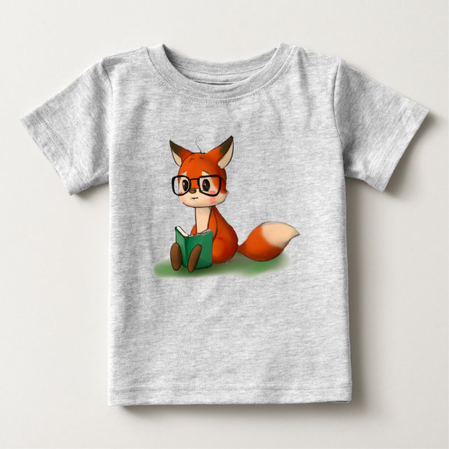 Niedlich Little Graphic Art Storybook Fox Animal A Baby T-shirt (Vorderseite)