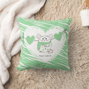 Niedlich Little Hamster Name Green Kissen