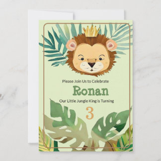 Niedlich Little Jungle Lion Birthday Einladung