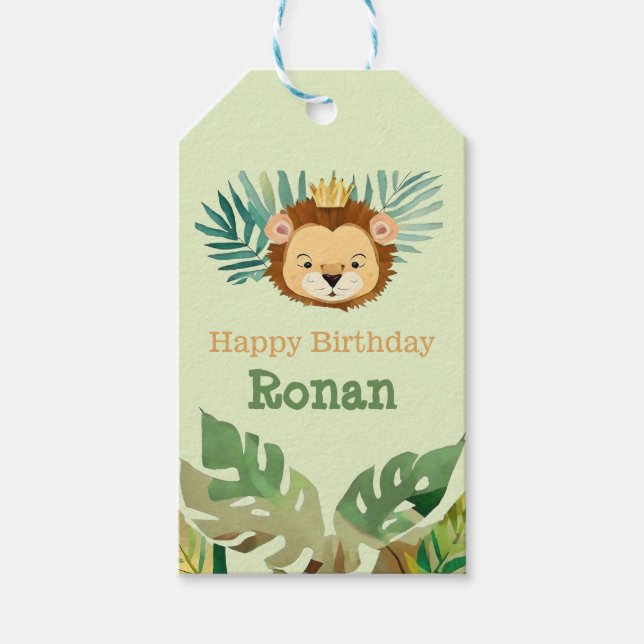 Niedlich Little Jungle Lion Birthday Geschenkanhänger (Vorderseite)