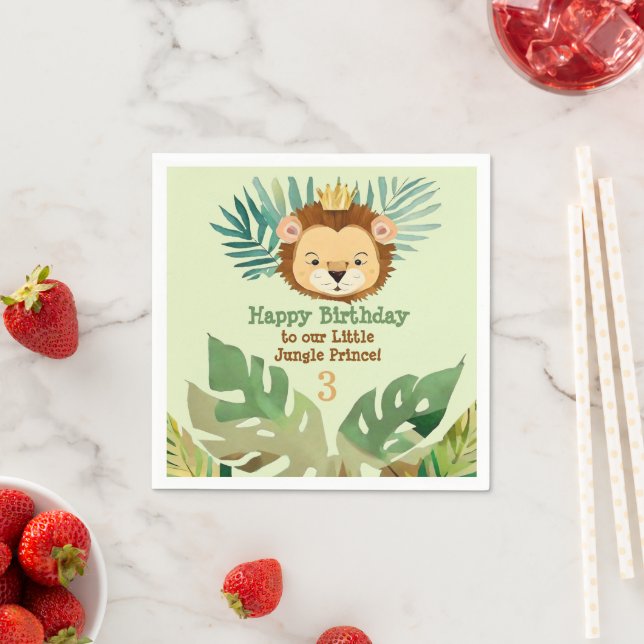 Niedlich Little Jungle Lion Birthday Serviette (Beispiel)