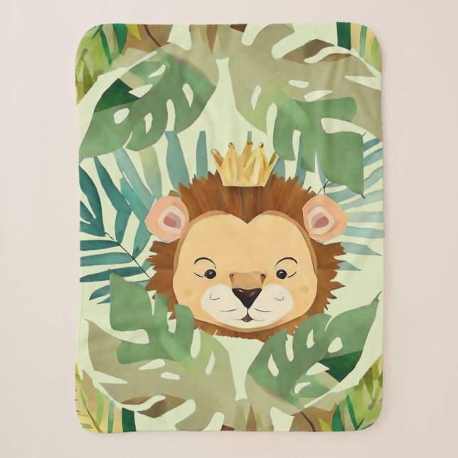 Niedlich Little Jungle Lion Birthday Sherpadecke (Vorderseite)