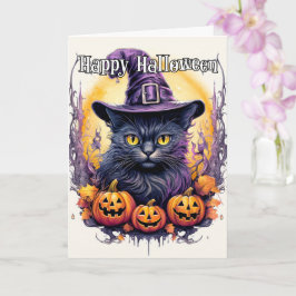 Niedlich Little Kitty Cat Hexe | Halloween Karte