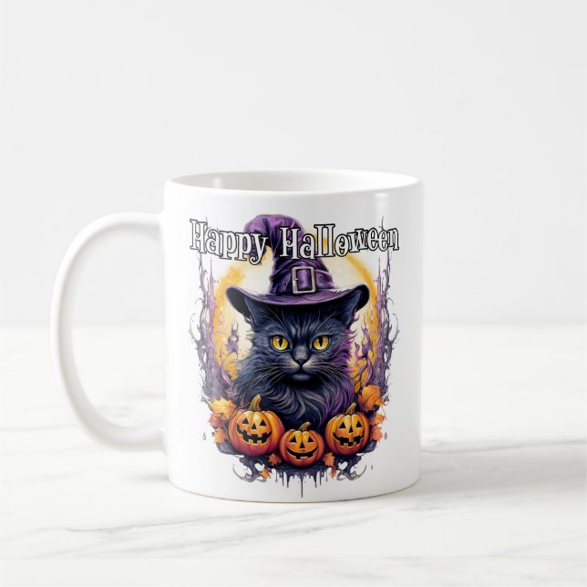Niedlich Little Kitty Cat Hexe Kaffeetasse (Links)