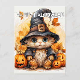Niedlich Little Kitty Cat Hexe Postkarte