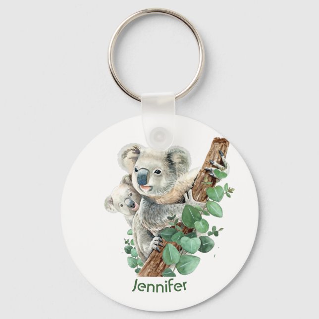 Niedlich Little Koala Bear Australian Animal Art K Schlüsselanhänger (Vorderseite)