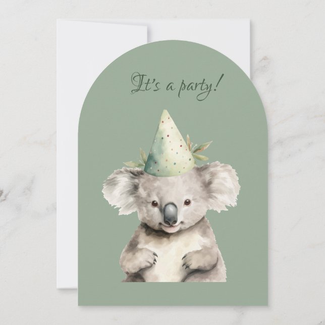 Niedlich Little Koala Bear Australian Animal Birth Einladung (Rückseite)