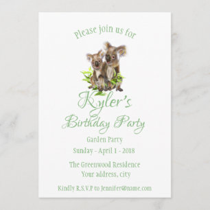 Niedlich Little Koala Bear Australian Animal Birth Einladung
