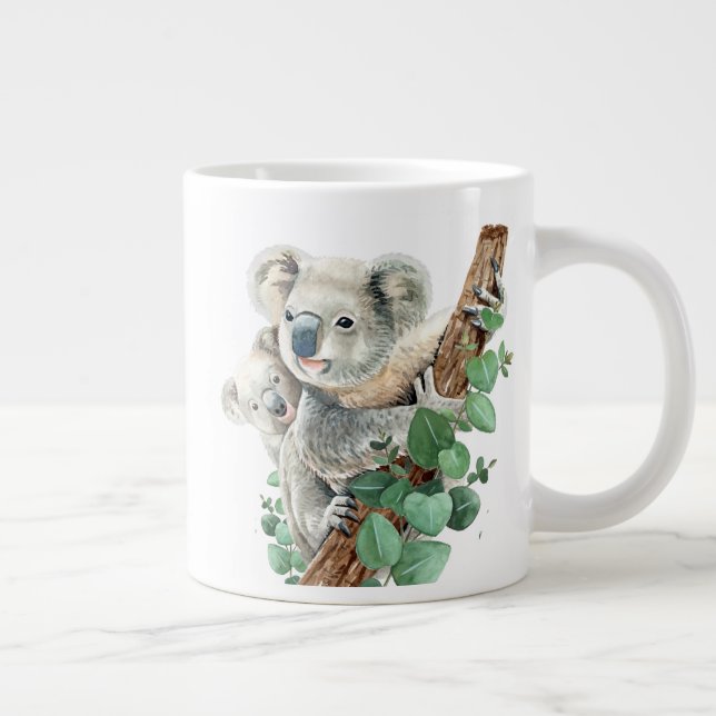 Niedlich Little Koala Bear Australische Tierkunst Jumbo-Tasse (Rechts)