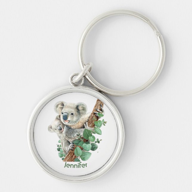 Niedlich Little Koala Bear Australische Tierkunst  Schlüsselanhänger (Vorne)