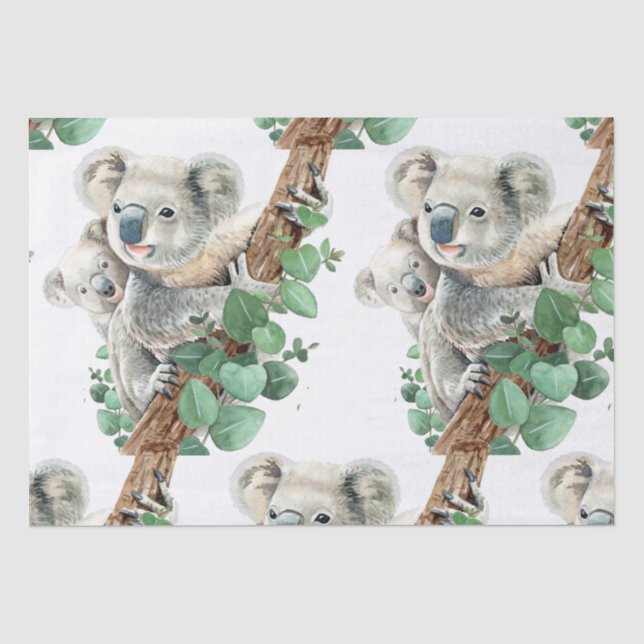 Niedlich Little Koala Bear Australische Tierkunst Seidenpapier (Vorderseite)