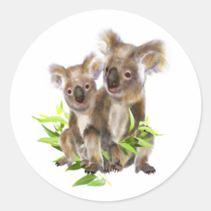 Niedlich Little Koala Bear Australisches Tier Runder Aufkleber