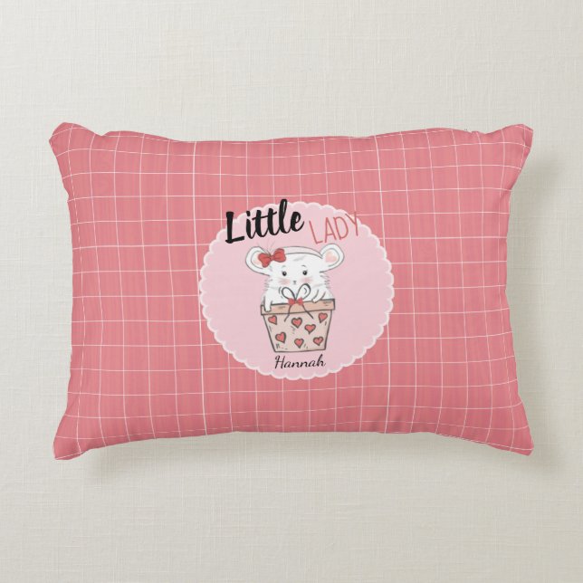 Niedlich Little Lady Hamster Girly Pink Dekokissen (Vorderseite)