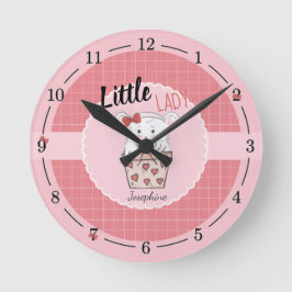 Niedlich Little Lady Hamster Pink  Runde Wanduhr