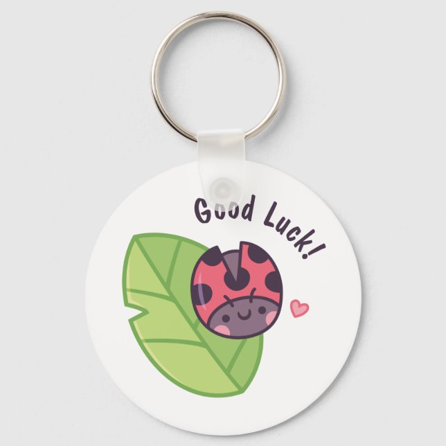 Niedlich Little Ladybug Doodle Viel Glück Schlüsselanhänger (Vorderseite)