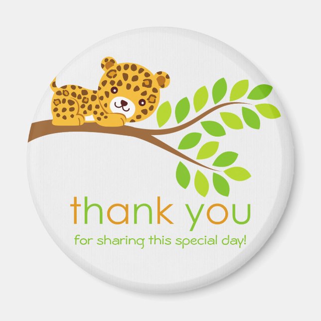 Niedlich Little Leopard Vielen Dank Magnet (Vorne)