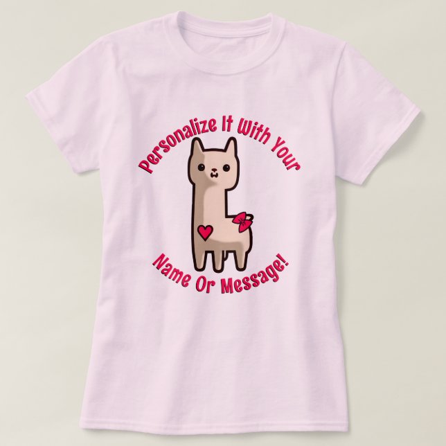 Niedlich Little Llama T - Shirt (Design vorne)