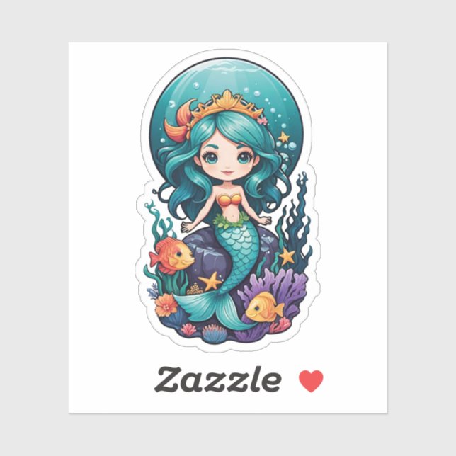 Niedlich Little Mermaid Aufkleber (Blatt)