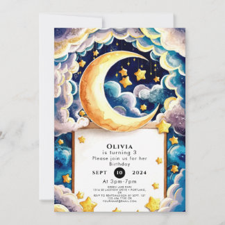 Niedlich Little Moon Geburtstag Einladung