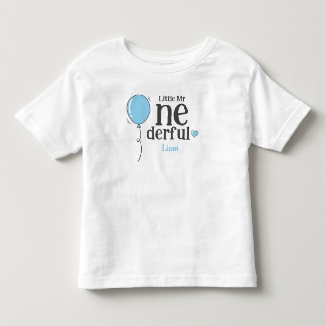 Niedlich Little Mr Onederful First Birthday Balloo Kleinkind T-shirt (Vorderseite)