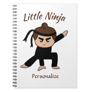 Niedlich Little Ninja Boy Cartoon Personalisiert Notizblock