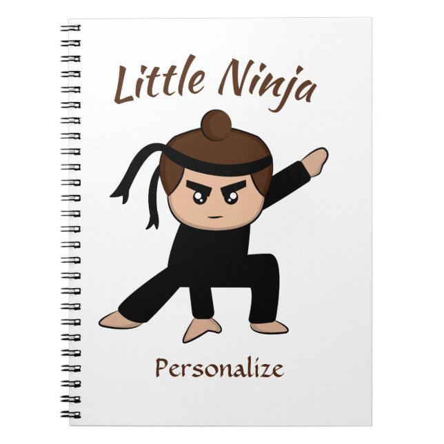 Niedlich Little Ninja Boy Cartoon Personalisiert Notizblock (Vorderseite)