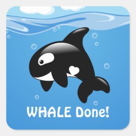 Niedlich Little Orca WALE (Nun, fertig) Quadratischer Aufkleber