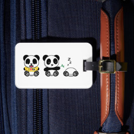 Niedlich Little Pandas auf White Gepäckanhänger