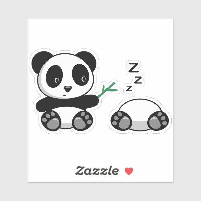 Niedlich Little Pandas Aufkleber (Blatt)