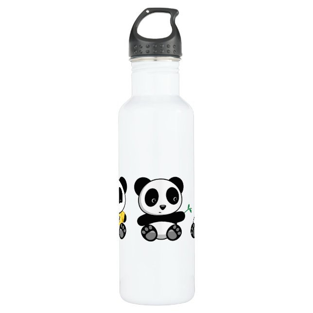 Niedlich Little Pandas Edelstahlflasche (Vorderseite)