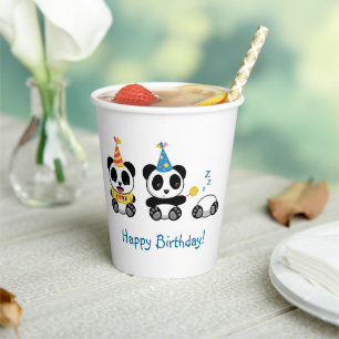 Niedlich Little Pandas Geburtstag Pappbecher