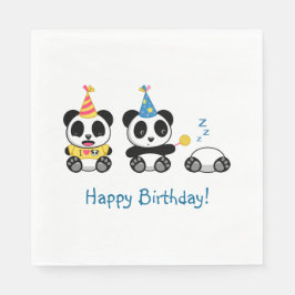 Niedlich Little Pandas Geburtstag Serviette