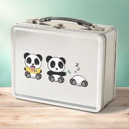 Niedlich Little Pandas Metall Brotdose