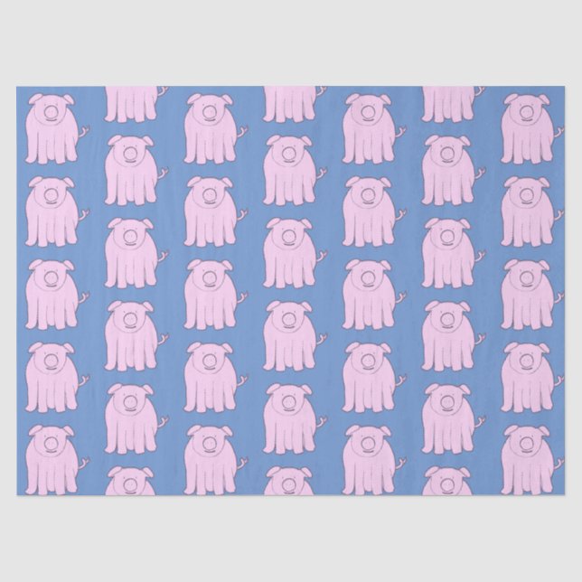 Niedlich Little Pig Playful Piglet Muster Kinderzi Seidenpapier (Vorderseite)