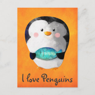 Niedlich Little Pinguin Postkarte