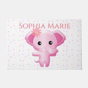 Niedlich Little Pink Baby Elephant Fußmatte