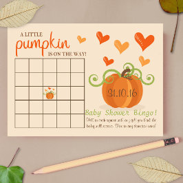 Niedlich Little Pumpkin Baby Duschbingo Karten