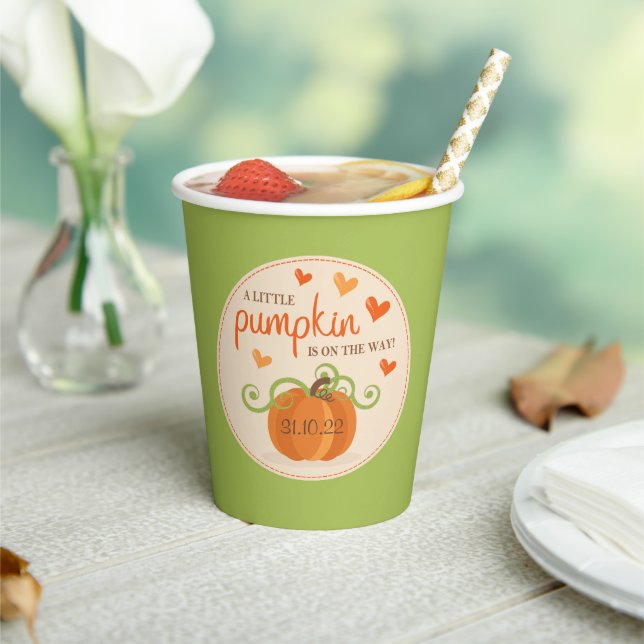 Niedlich Little Pumpkin Baby Dusche Pappbecher (In Situ)