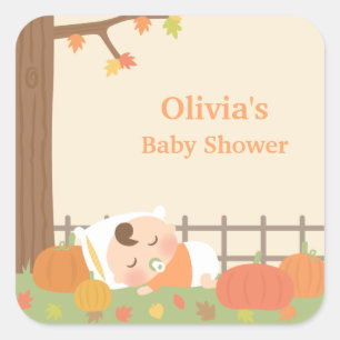 Niedlich Little Pumpkin Baby Shower Stickers