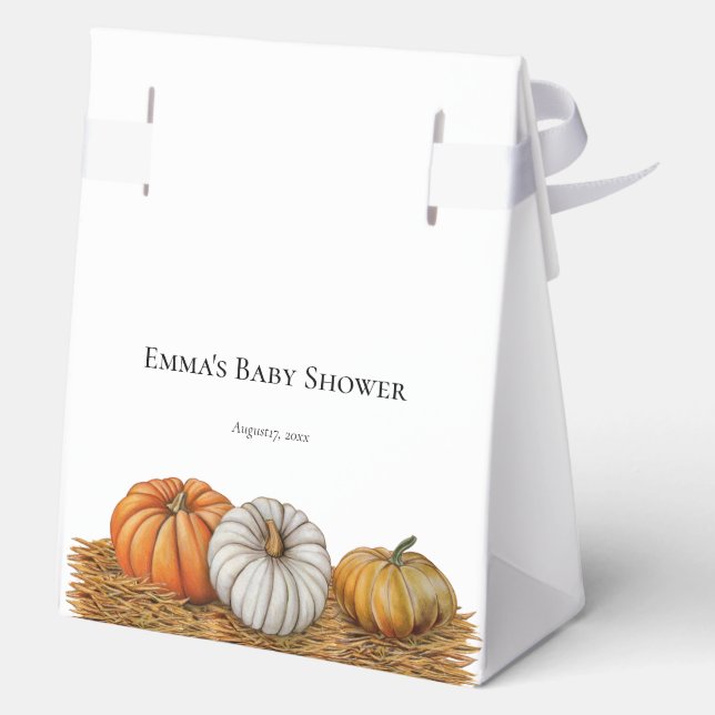 Niedlich Little Pumpkin Fall Baby Dusche Geschenkschachtel (Rückseite)