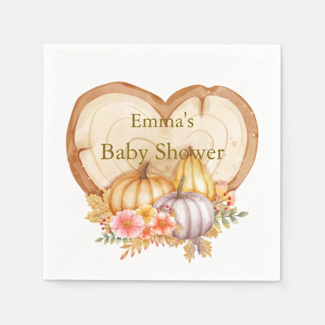 Niedlich Little Pumpkin Fall Baby Dusche Serviette (Vorderseite)