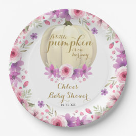 Niedlich Little Pumpkin Floral Baby Dusche Pappteller